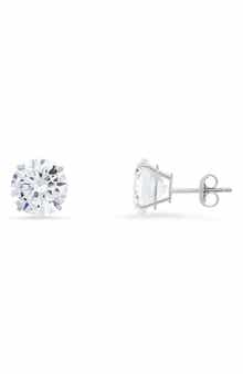 Queen Jewels 10K Gold Round Cubic Zirconia Stud Earrings