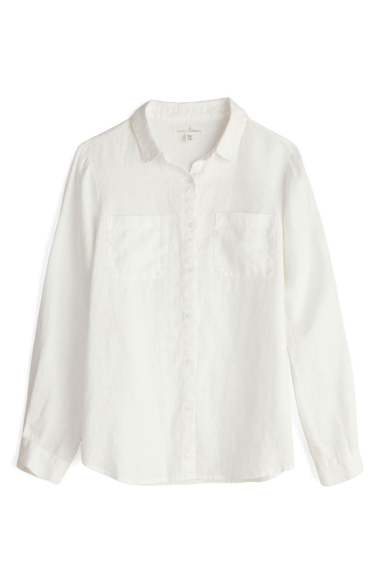 Seasalt Cornwall Hazel Branch Linen Button-Up Shirt, Alternate, color, Chalk
