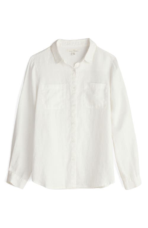 Shop Seasalt Cornwall Hazel Branch Linen Button-up Shirt In Chalk