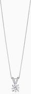 Oradina 14K Solid Gold Luminous 1 Carat Lab Diamond Classic Solitaire Necklace