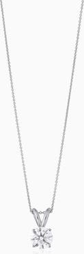 Oradina 14K Solid Gold Luminous 1 Carat Lab Diamond Classic Solitaire Necklace