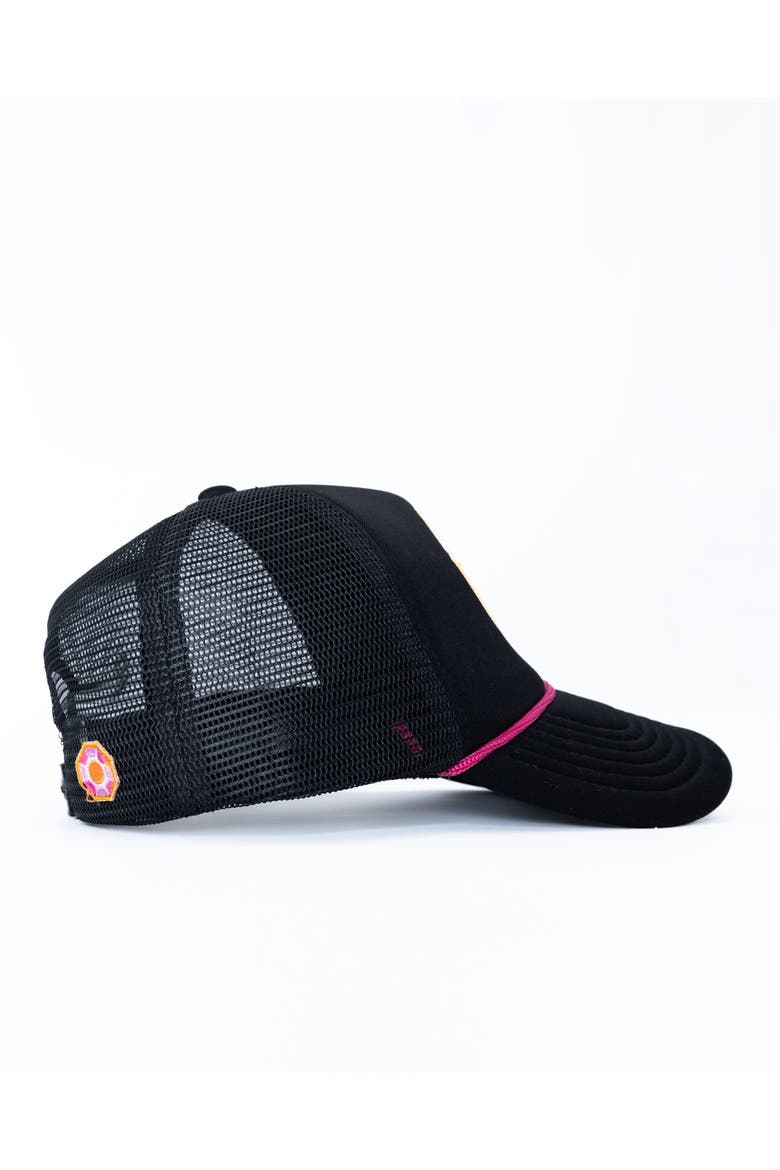 Solitaire Sun Trucker Hat, Big Kid, Alternate, color, Black
