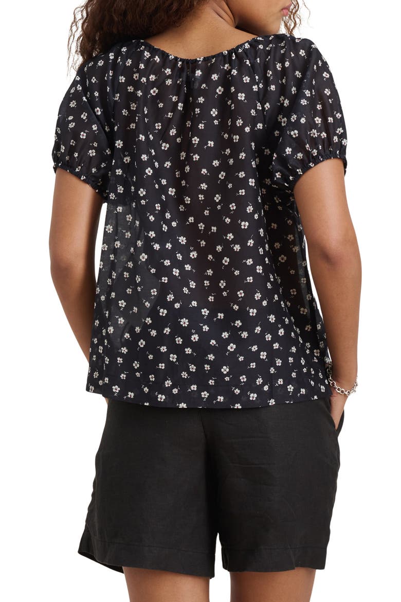 Rose Floral Cotton & Silk Top, Alternate, color, BLACK FLORAL