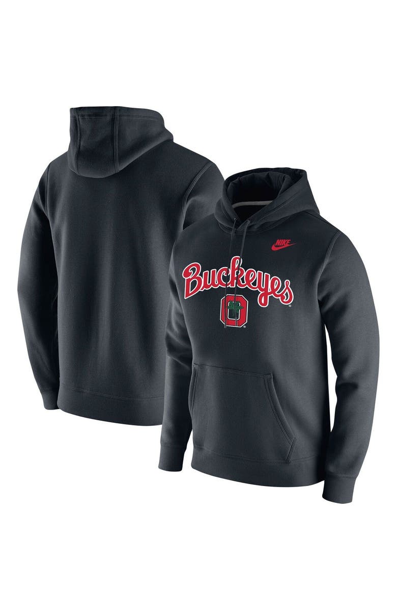 Nike Men's Nike Black Ohio State Buckeyes Script Vintage School Logo Pullover Hoodie, Main, color, 