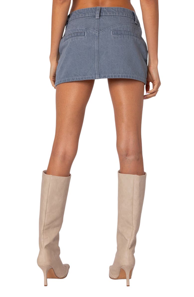 EDIKTED Louisa Denim Miniskirt, Alternate, color, 
