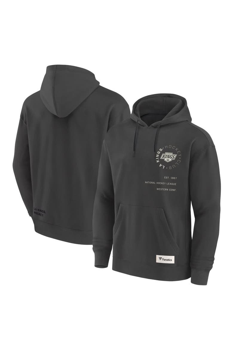 Men's Fanatics Charcoal Los Angeles Kings Future Ground Info Pullover Hoodie, Alternate, color, Charcoal