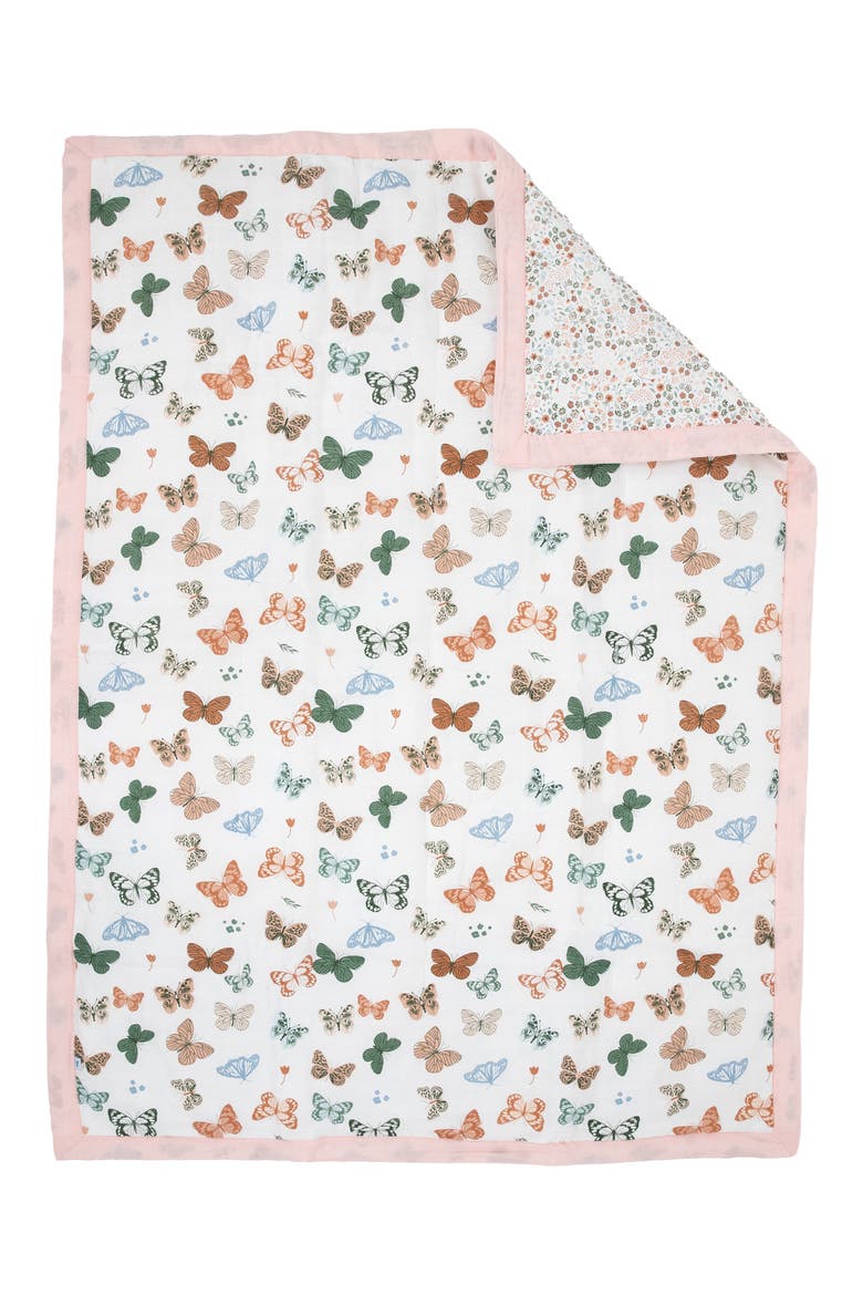 Cotton Muslin Toddler Comforter, Main, color, BUTTERFLIES