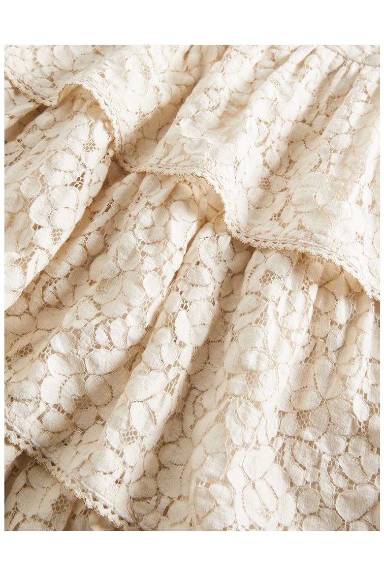 Kids' Lace Long Sleeve Tiered Party Dress, Alternate, color, VANILLA POD