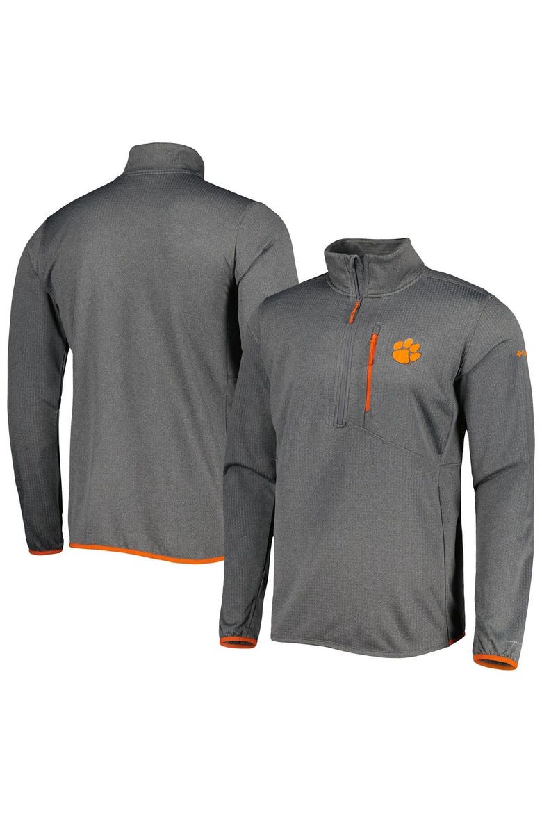 Men's Columbia Gray Clemson Tigers Park View Omni-Wick Half-Zip Top, Main, color, Gray