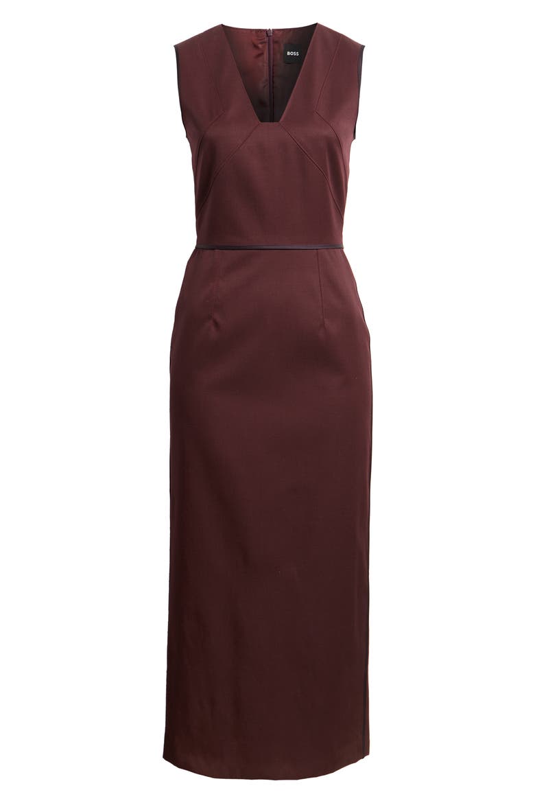Drumialdan Virgin Wool Midi Sheath Dress, Alternate, color, DK PRPLE