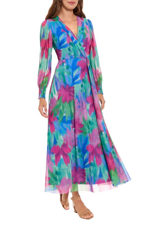 Long Sleeve Mesh Maxi Dress