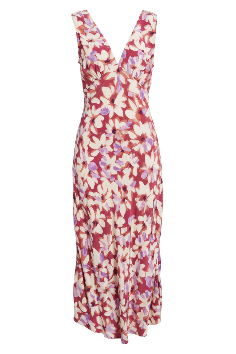 audrina floral chiffon midi dress Audrina Floral Print Midi Dress (Women)
