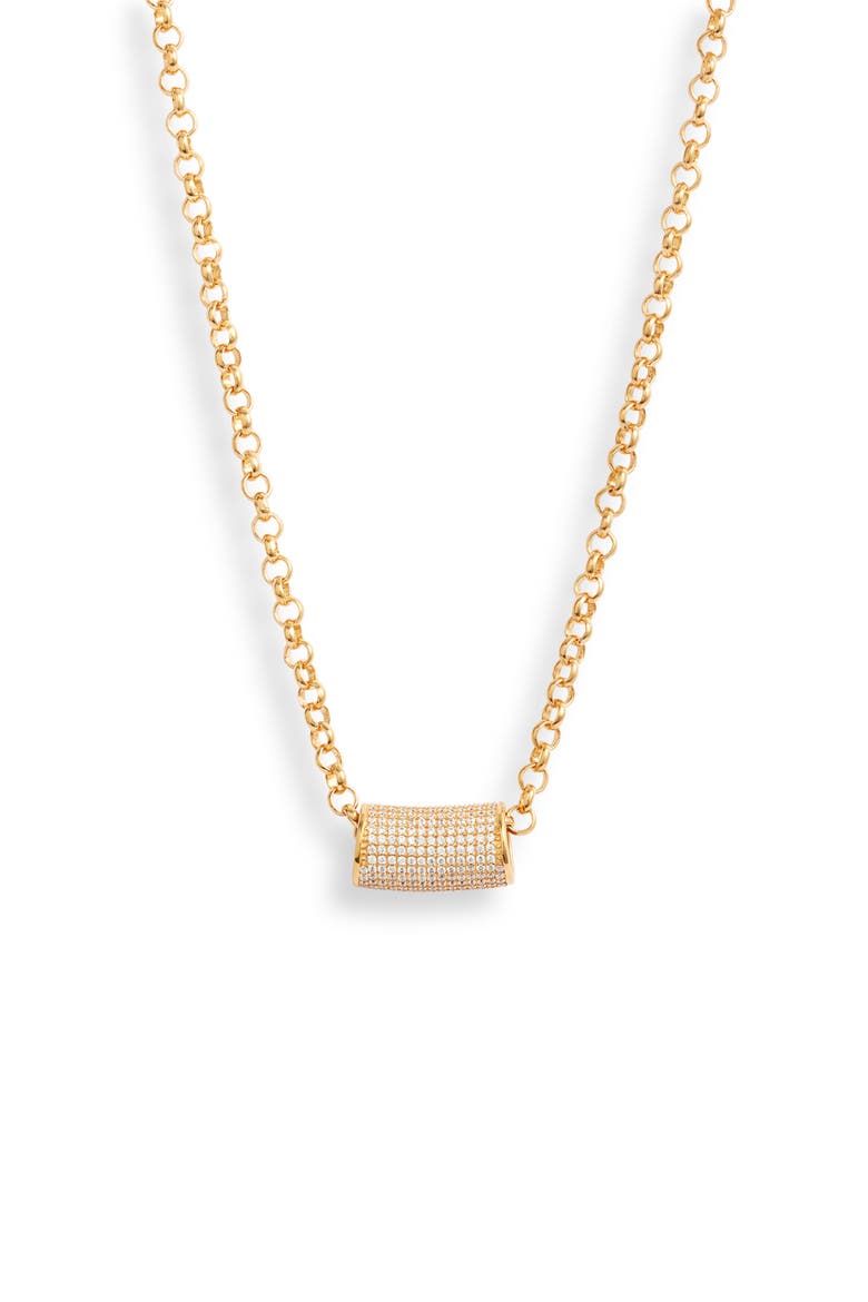 Signature Tube Pendant Necklace, Main, color, GOLD