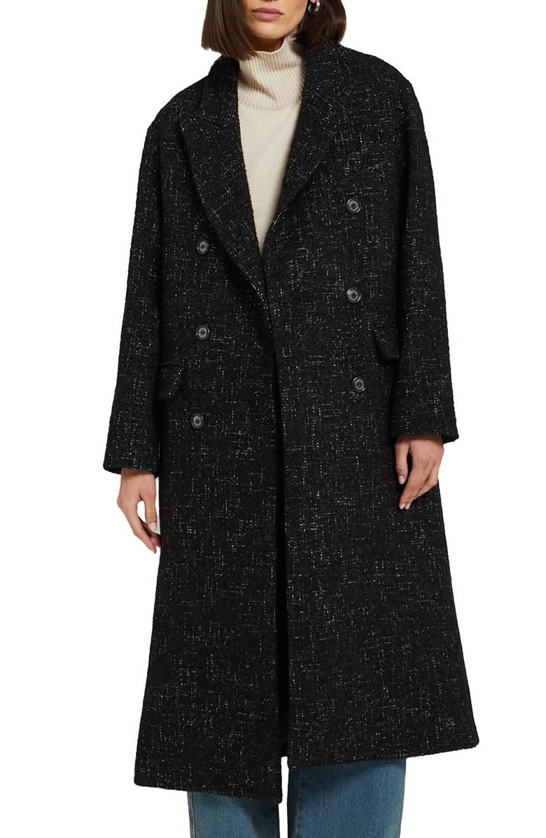 ottod'Ame Wool-Blend Double-Breasted Coat, Main, color, Black