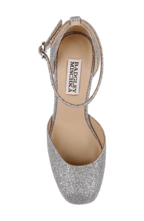 Badgley Mischka Collection Jayda Ankle Strap Platform Pump In Silver Antique