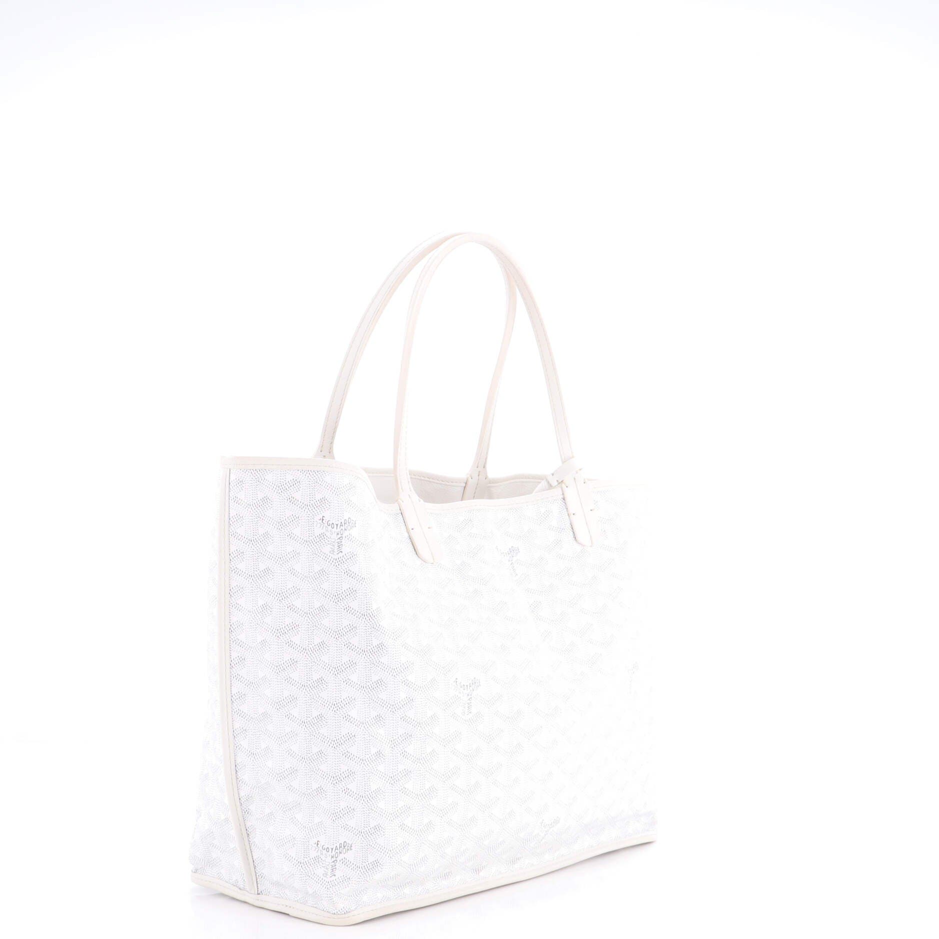 Pre-Owned Goyard Anjou Reversible Tote Coated Canvas PM, Alternate, color, White
