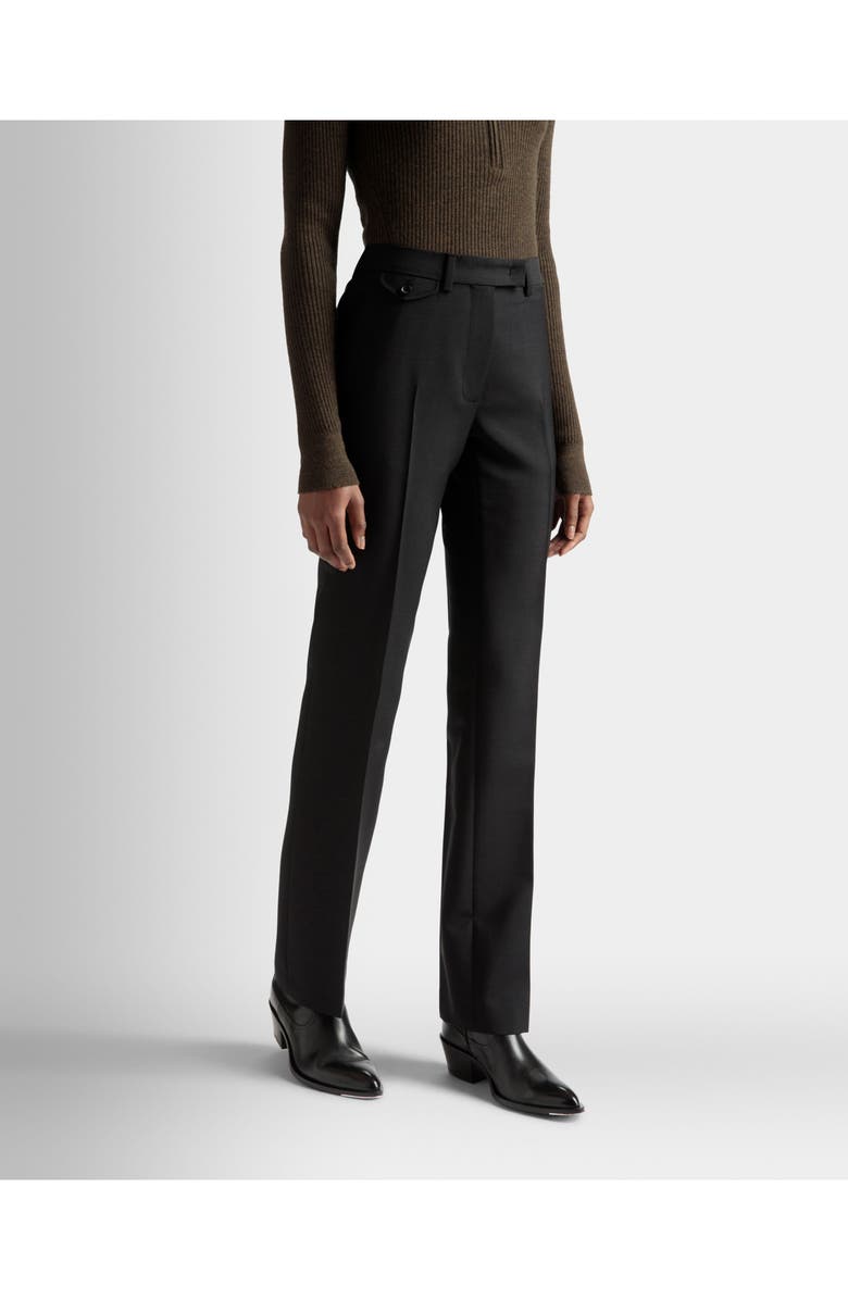 Bally Tailored Straight Leg Pants In Mohair Wool Mix, Alternate, color, Black