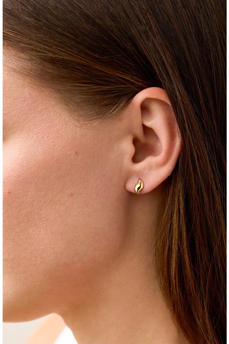 14K Gold Teardrop Stud Earrings, Alternate, color, 14K YELLOW GOLD