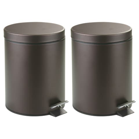Round 1.3 Gallon Steel Step Trash Can - Set of 2 - Bronze