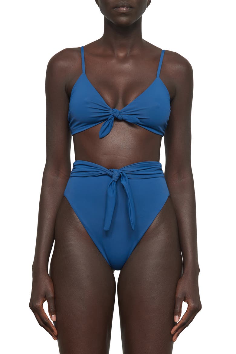 Goldie High Waist Bikini Bottoms, Alternate, color, PACIFC BLUE