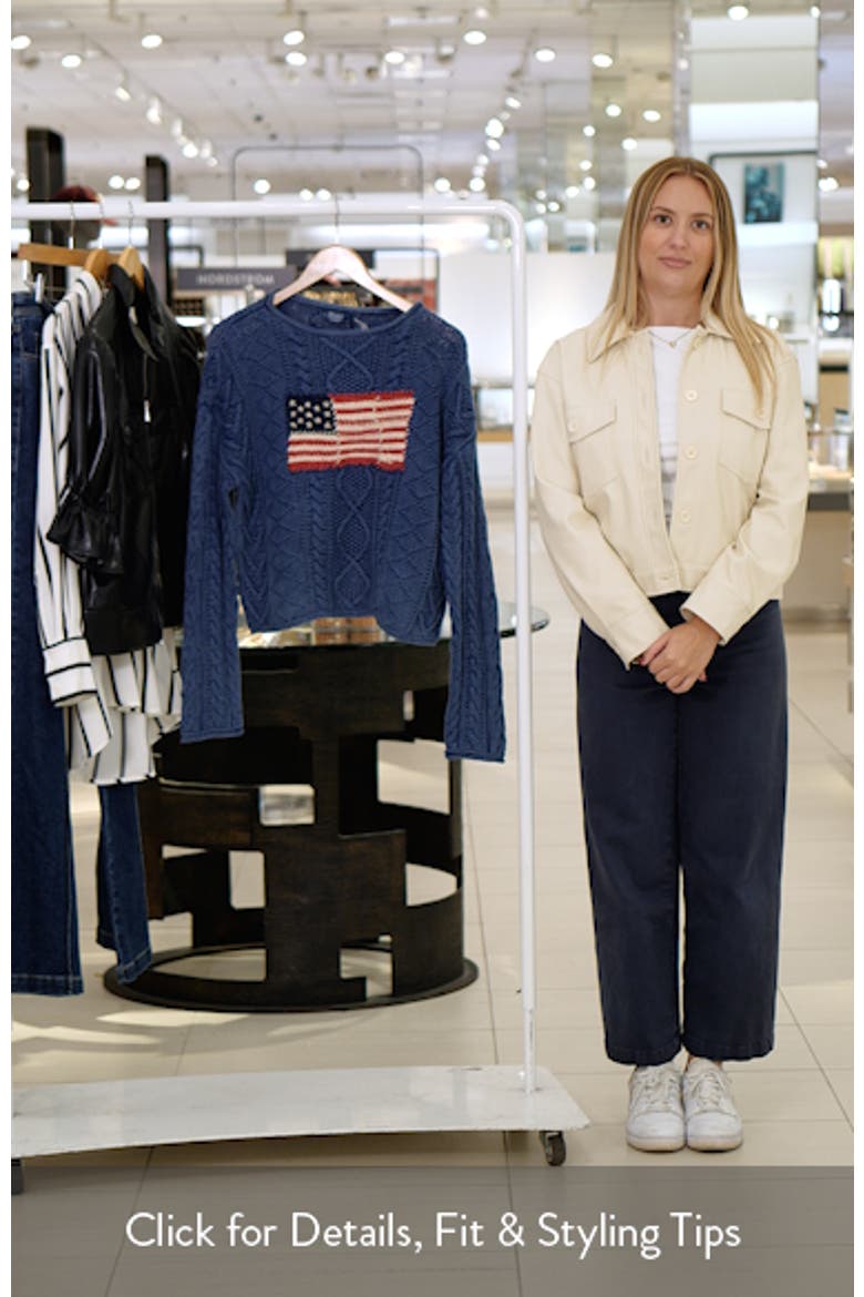 Flag Cable Knit Cotton Aran Sweater video
