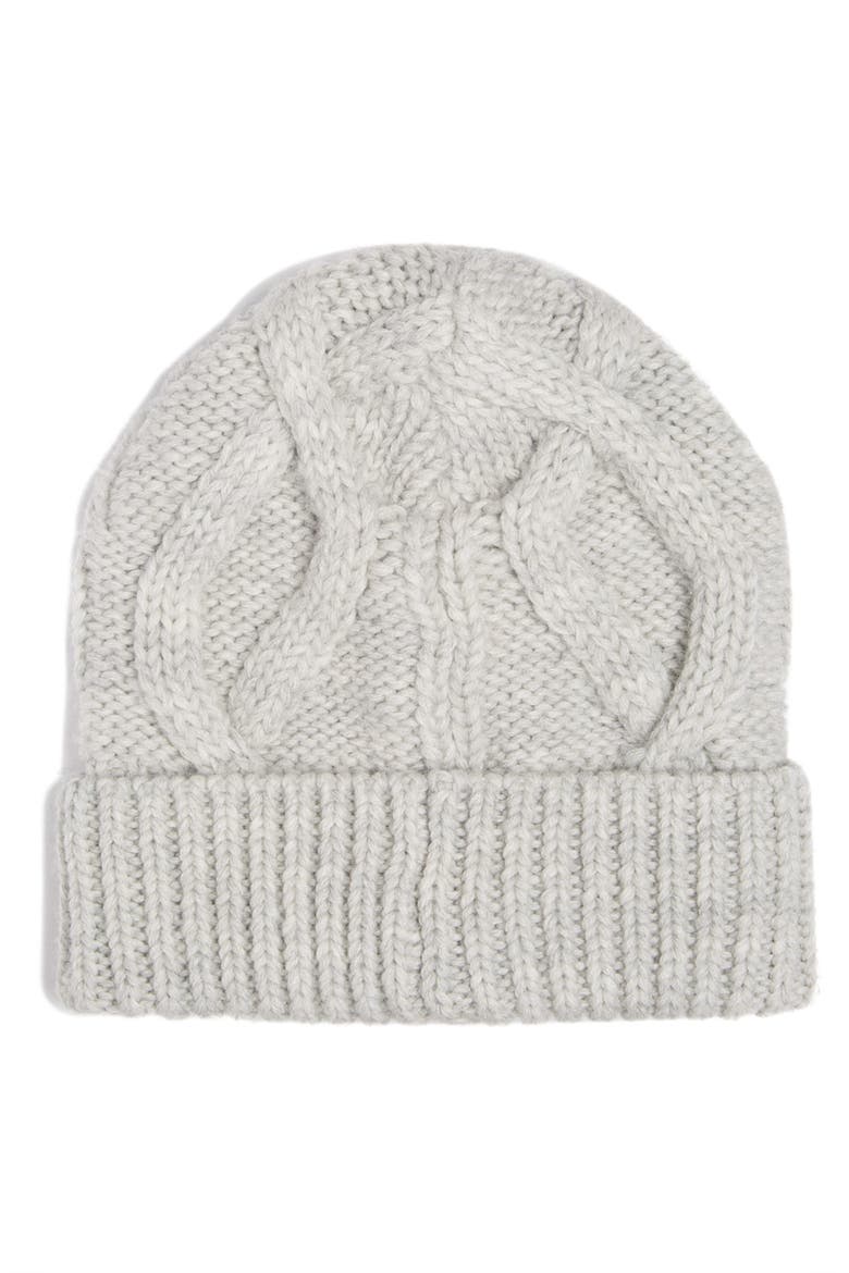 Ryamy Cable Stitch Wool Beanie, Alternate, color, GREY