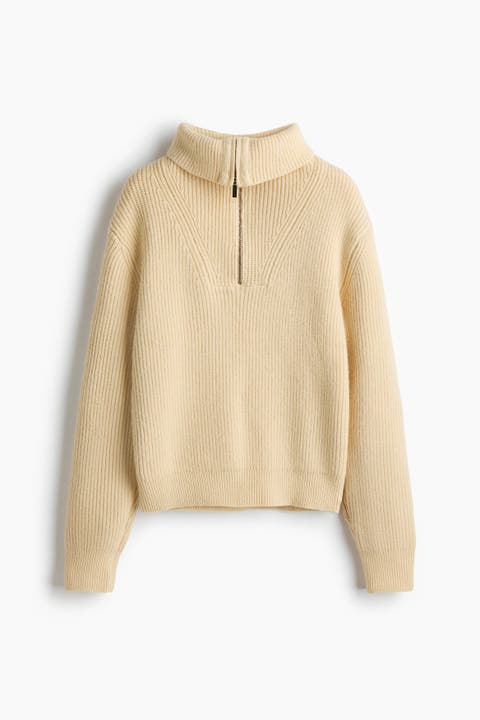 Rib-knit Zip-top Jumper
