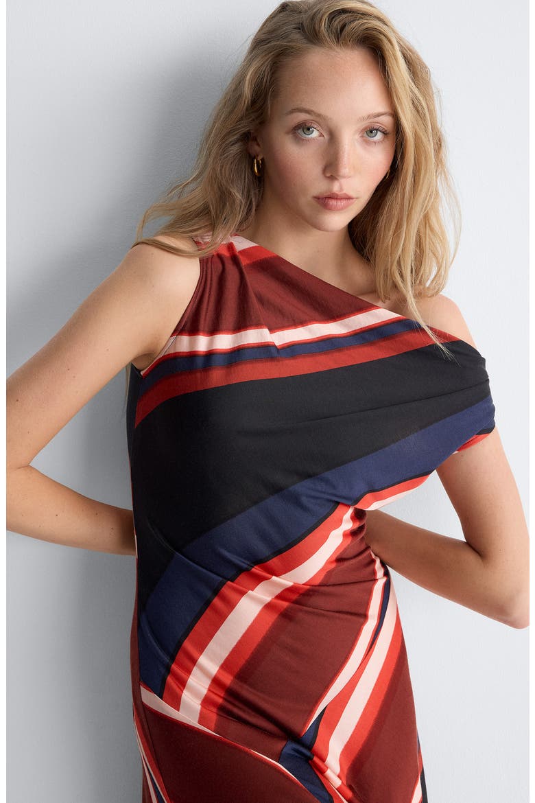 Cosette Stripe One-Shoulder Midi Dress, Alternate, color, PAGLIA STRIPE OXIDE