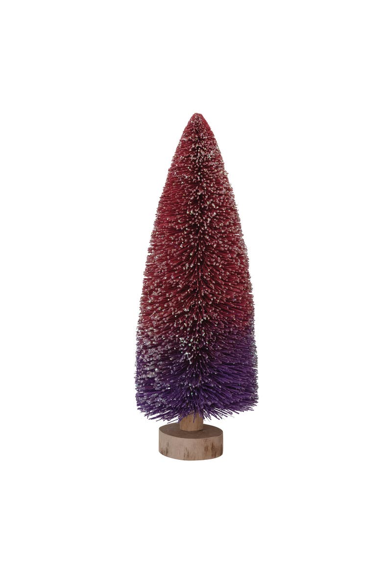 Bottle Brush Tree on Wood Base, Main, color, Purple