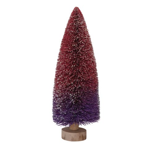 Bottle Brush Tree on Wood Base
