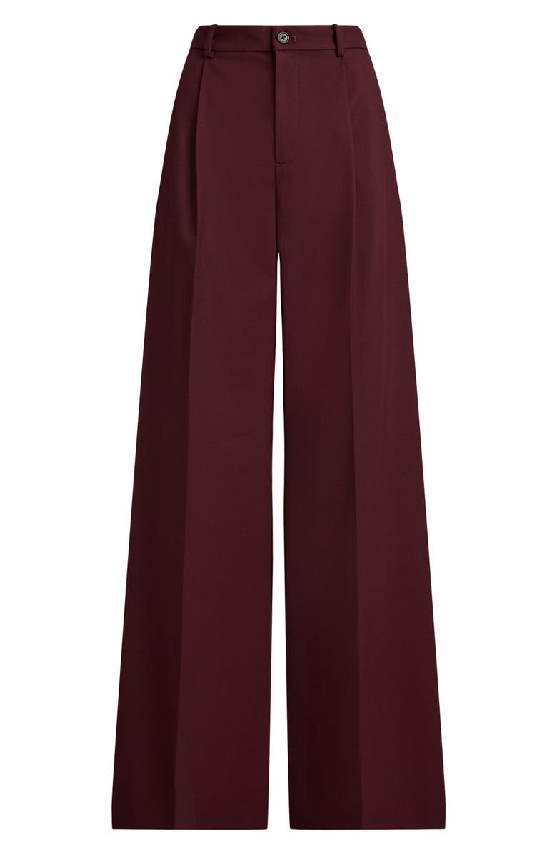 Lauren Ralph Lauren Wool Blend Wide Leg Pants, Alternate, color, Dark Garnet