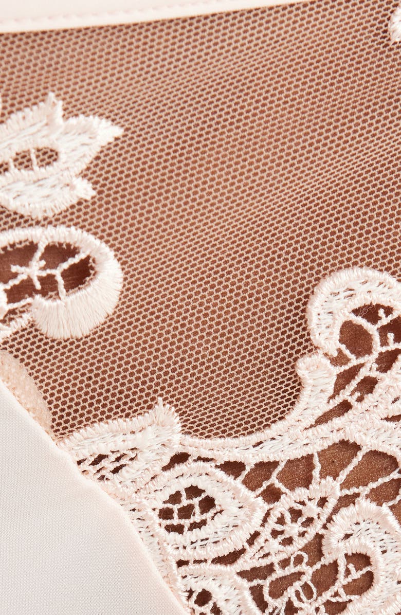 Simone Perele Saga Embroidered Bikini, Alternate, color, Pink Beige