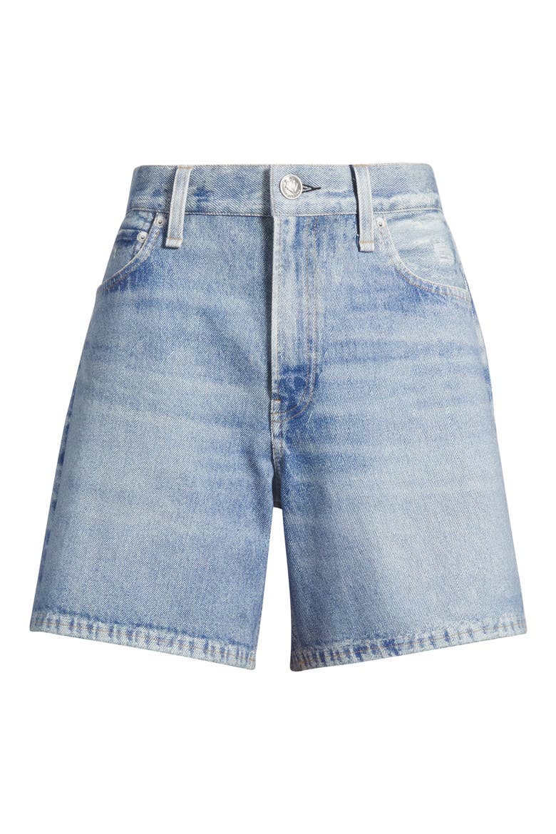 rb Miramar Kaia High Waist Relaxed Fit Faux Denim Ponte Shorts, Alternate, color, ROSEN