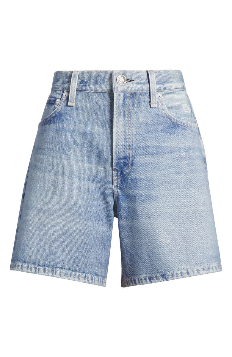 rag & bone Miramar Kaia High Waist Relaxed Fit Faux Denim Ponte Shorts, Alternate, color, Rosen