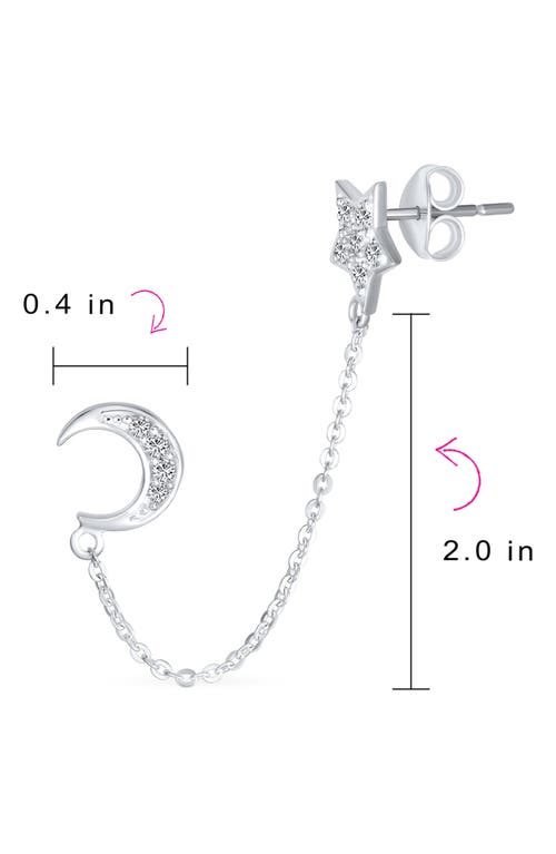 Bling Jewelry Moon & Star Helix Chain Earring Set In Metallic