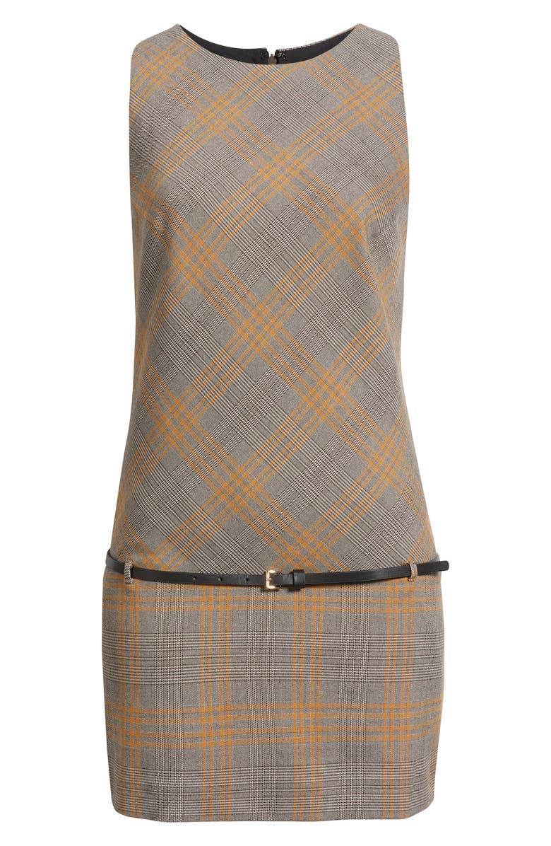 MANGO Paloma Belted Sleeveless Dress, Alternate, color, Brown