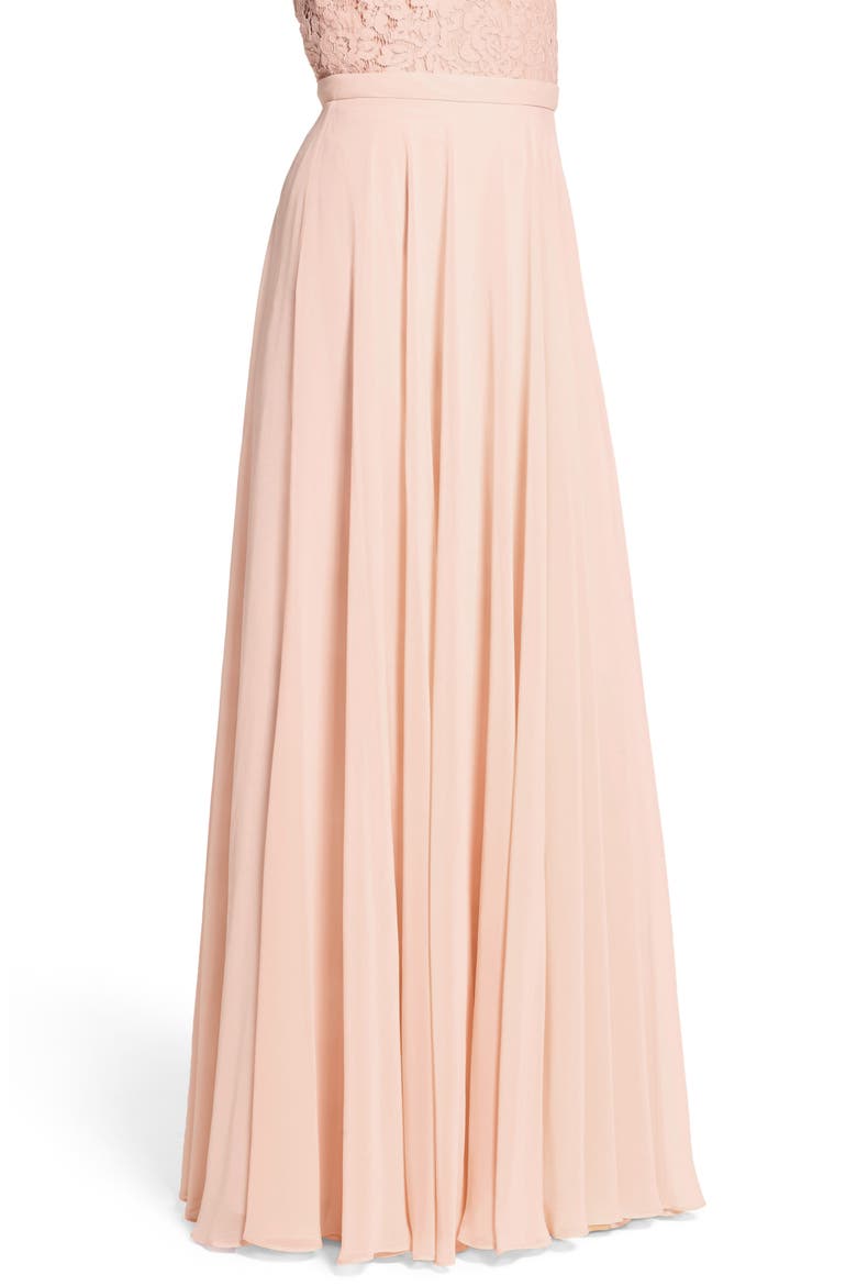 Hampton Long A-Line Chiffon Skirt, Alternate, color, BLUSH