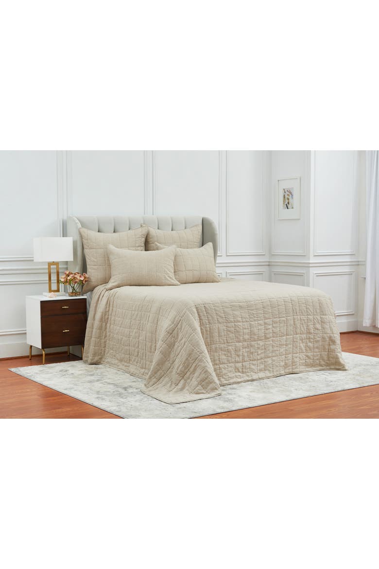Odine Natural Queen Quilt, Alternate, color, Beige