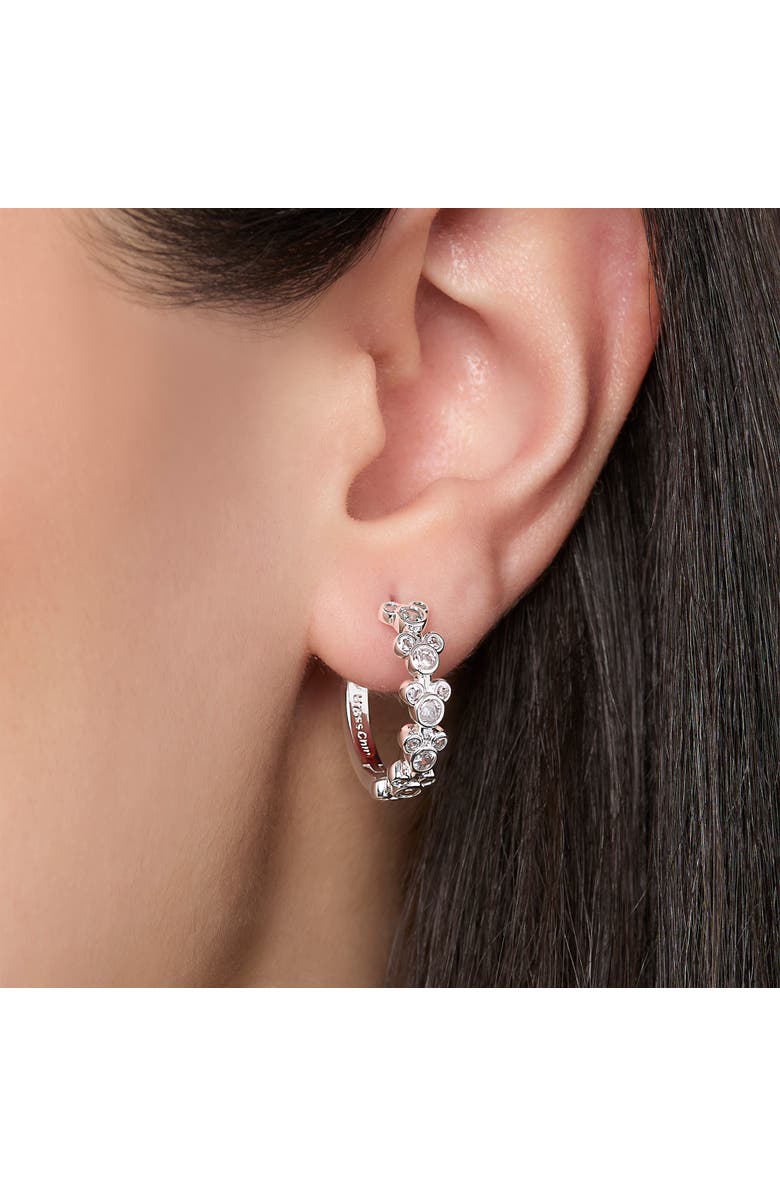 Disney Mickey Mouse Necklace with Pave Crystals, 16"+3", Alternate, color, Silver, Black