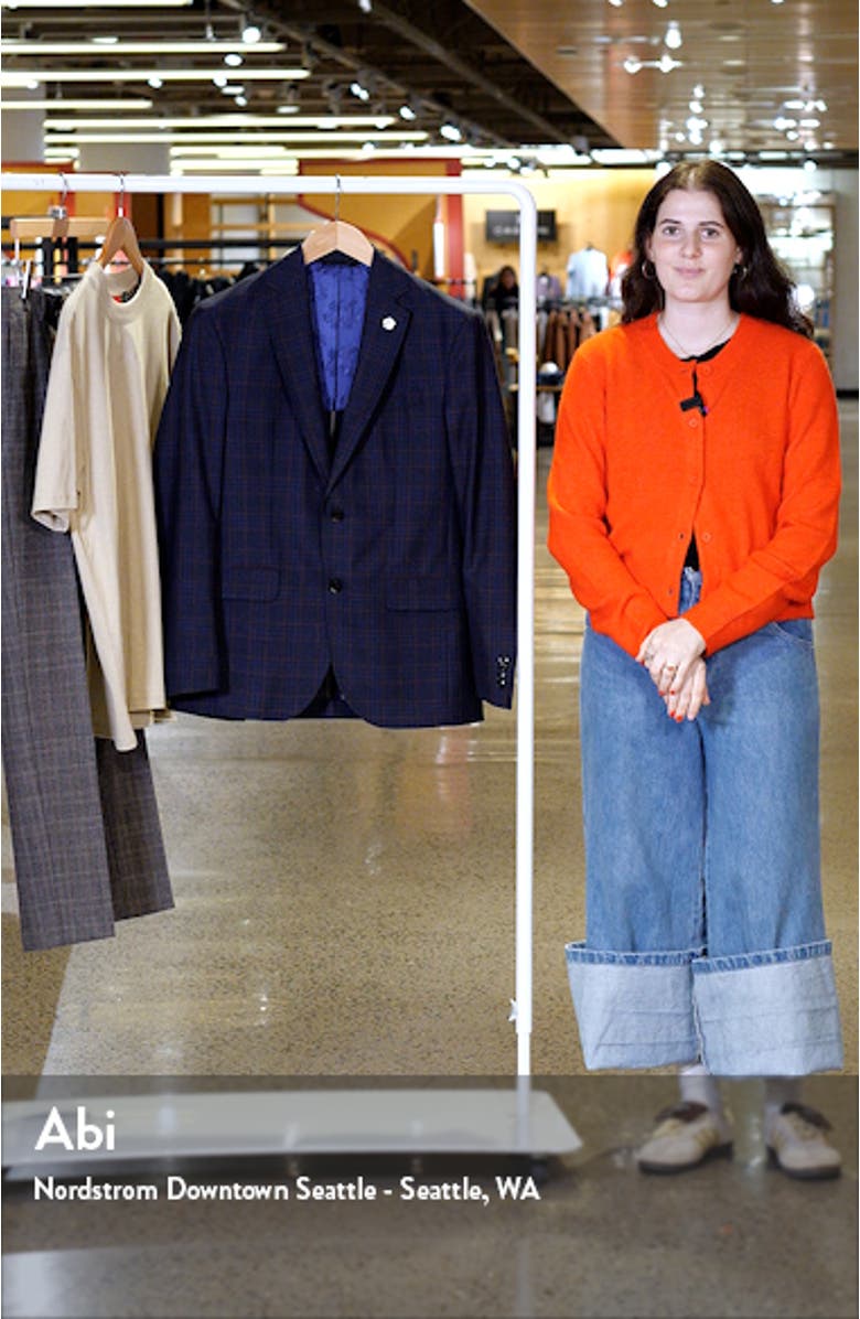 Karl Slim Fit Plaid Wool Sport Coat, sales video thumbnail