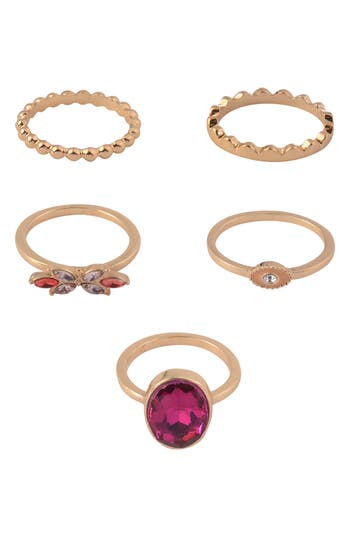 Laundry By Shelli Segal Set Of 5 Assorted Stackable Rings