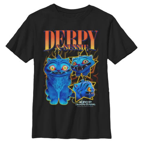 Boy's KPop Demon Hunters Derpy and Sussie Friends  Graphic T-Shirt