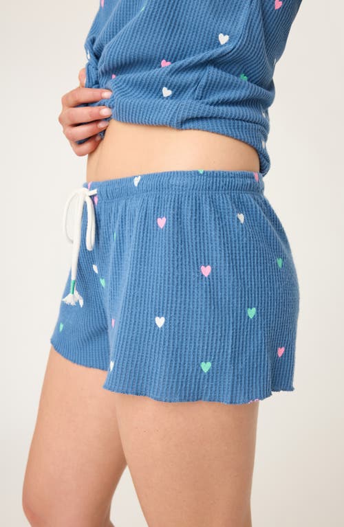 Pj Salvage Love Club Thermal Pajama Shorts In Blue