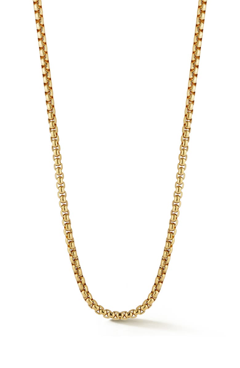 Yield of Men Men's 5mm Round Box Chain Necklace, Main, color, Gold