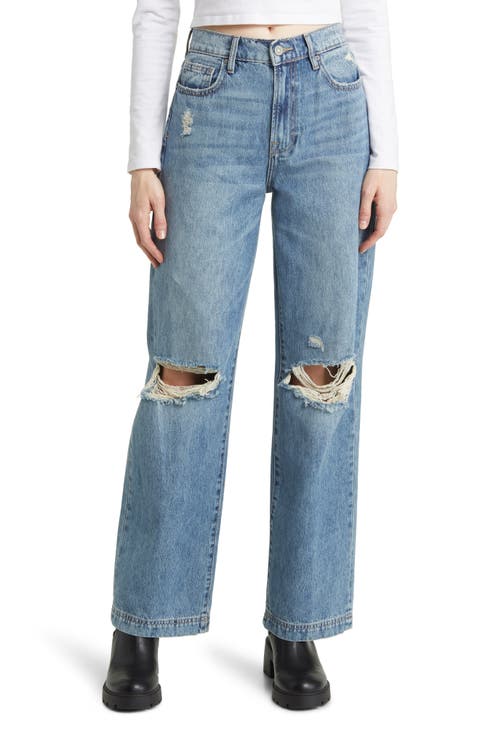 Ripped Straight Leg Dad Jeans