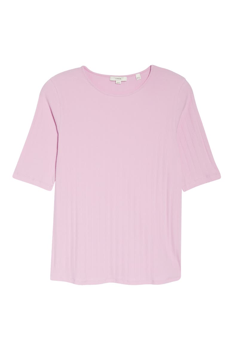 Elbow Sleeve Stretch Cotton Top, Alternate, color, PETAL NECTAR