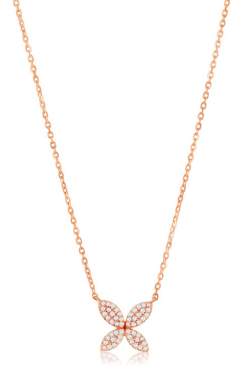 Pavé Simulated Diamond Pendant Necklace