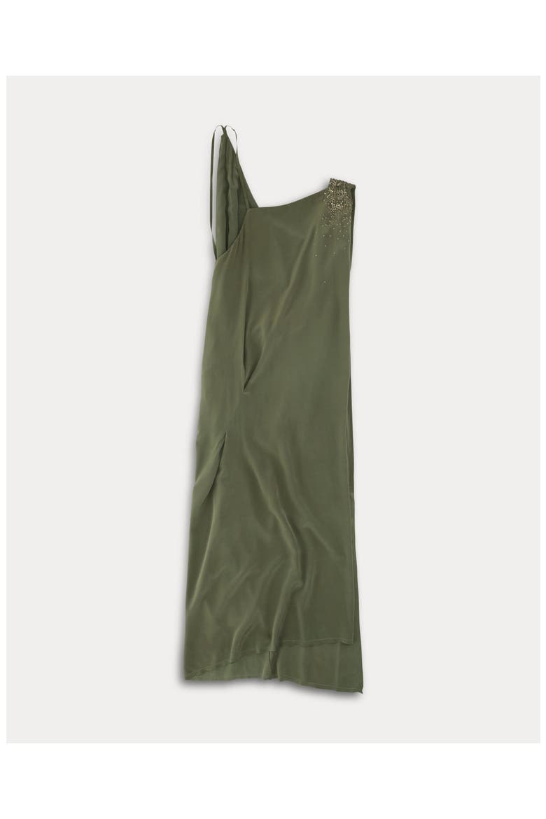 Silk crepe dress, Alternate, color, Green