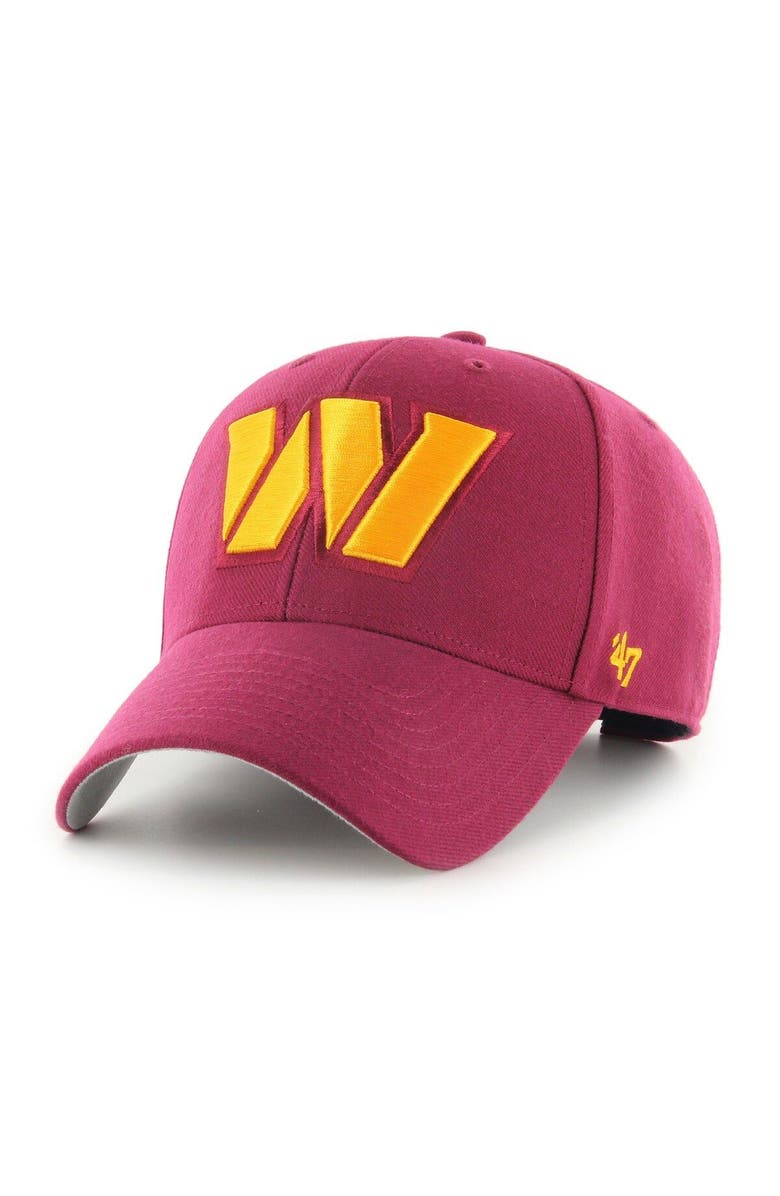 '47 Men's '47 Burgundy Washington Commanders MVP Adjustable Hat, Main, color, 