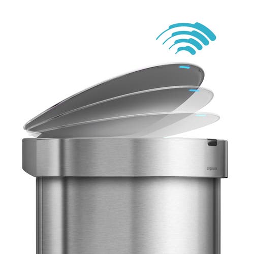 Simplehuman 45l Semi Round Step Can In Brushed